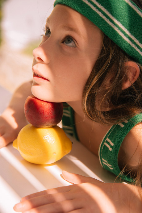 BANDEAU BJORN SUMMER GREEN STRIPES_TOP ARIA SUMMER GREEN STRIPES