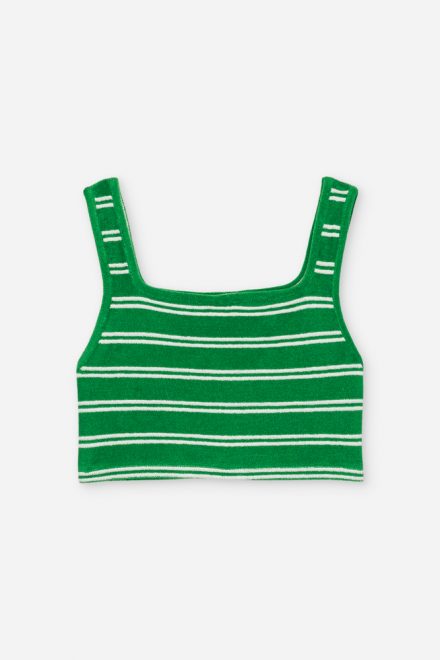 Top aria summer green stripes